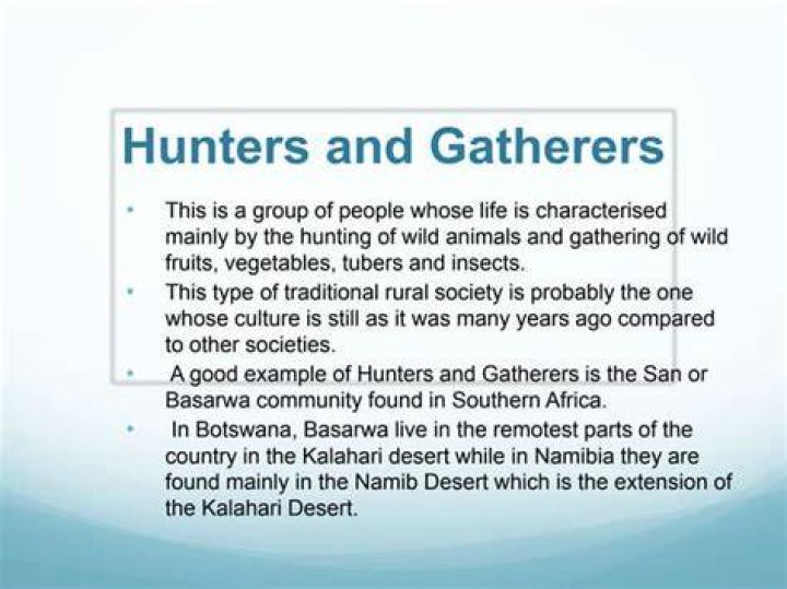 Characteristics of hunter gatherer societies