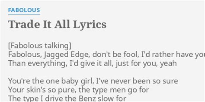 Fabolous’s
Trade It All Lyrics