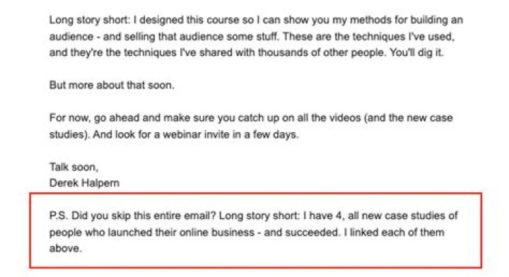 How to write a ps in an email